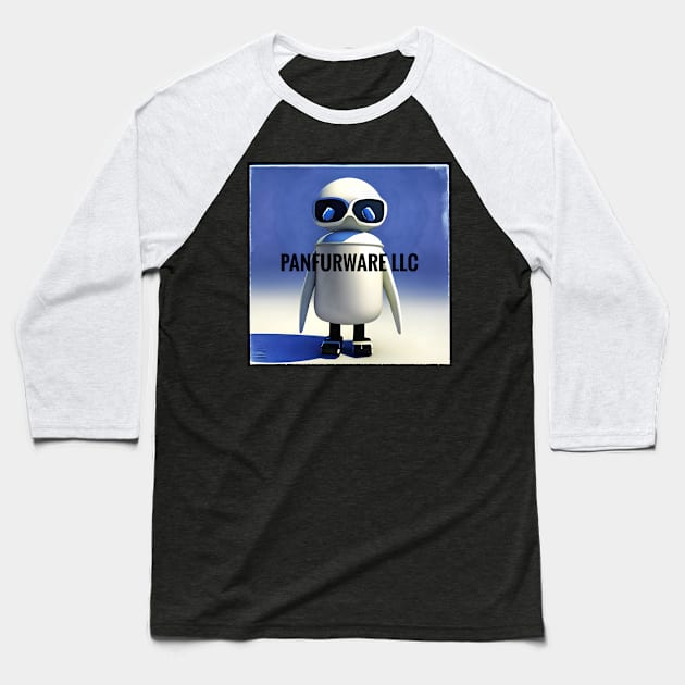 Robot Alien Penguin Baseball T-Shirt by panfurwarellc